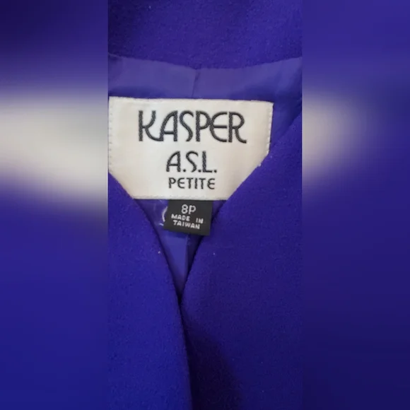 Kasper ASL Royal Purple & Gold Women's Skirt Suit Jacket & Matching Skirt Set - Picture 3 of 7